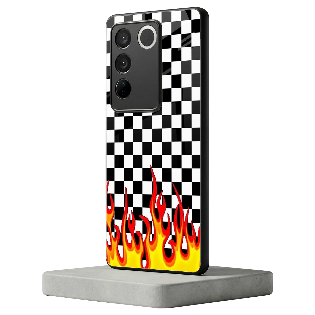 Check Fire vivo v27 5g mobile cover | shockproof glass phone case