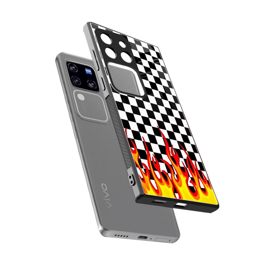 Check Fire sleekvivo v30 pro cover with tempered glass back and TPU edges