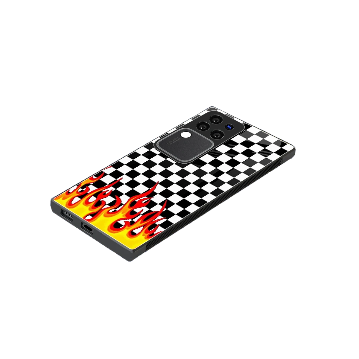 Check Fire stylish phone case forvivo v30 pro | glossy glass and slim fit