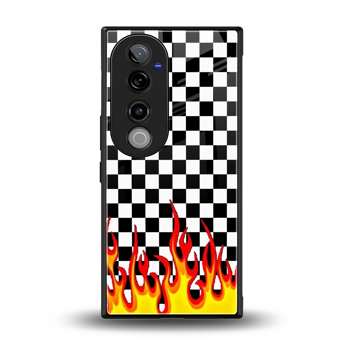 Check Fire back phone cover | glass case for vivo v40 pro