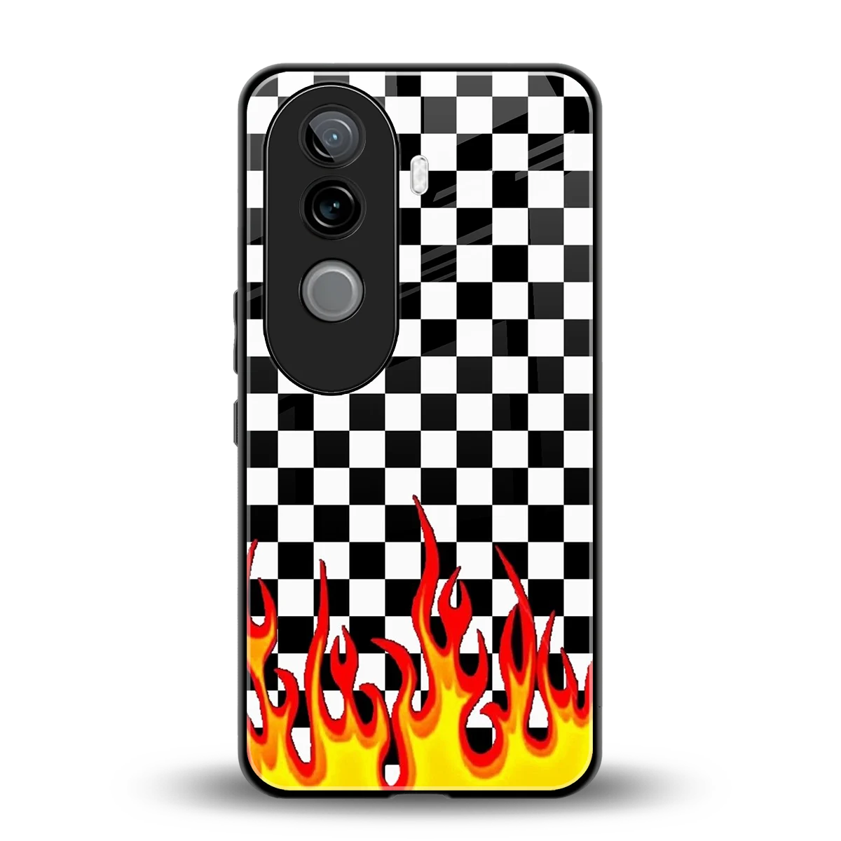Check Fire back phone cover | glass case for vivo v40e