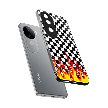 Check Fire sleek vivo v40e cover with tempered glass back and TPU edges