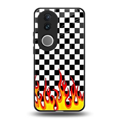 Check Fire back phone cover | glass case for vivo v50