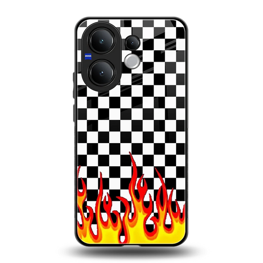 Check Fire back phone cover | glass case for vivo v60