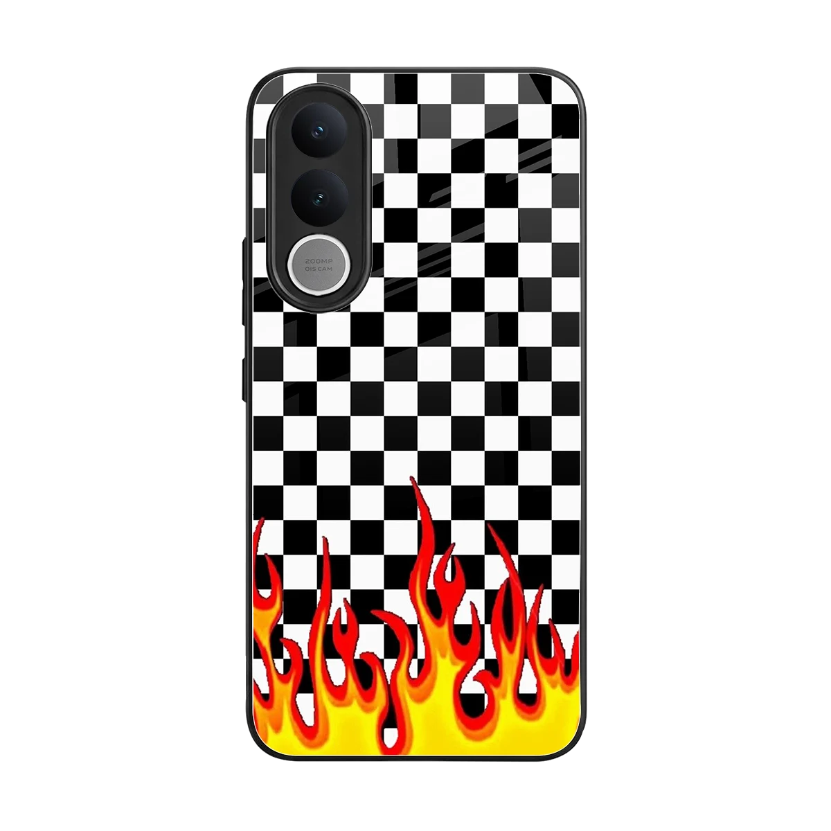 Check Fire back phone cover | glass case for vivo v70 fe