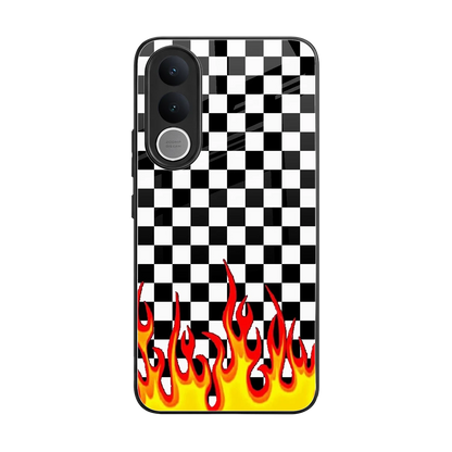 Check Fire back phone cover | glass case for vivo v70 fe