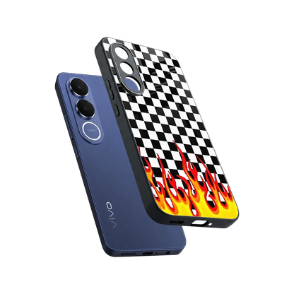 Check Fire sleek vivo v70 fe cover with tempered glass back and TPU edges