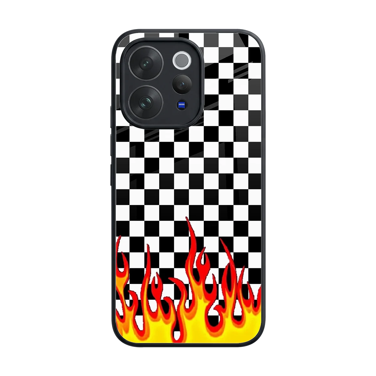 Check Fire back phone cover | glass case for vivo v70