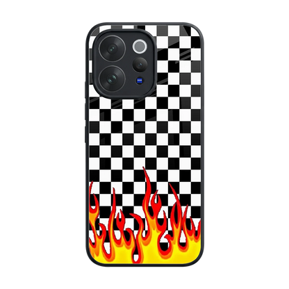 Check Fire back phone cover | glass case for vivo v70