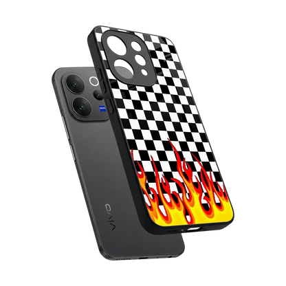 Check Fire sleek vivo v70 cover with tempered glass back and TPU edges