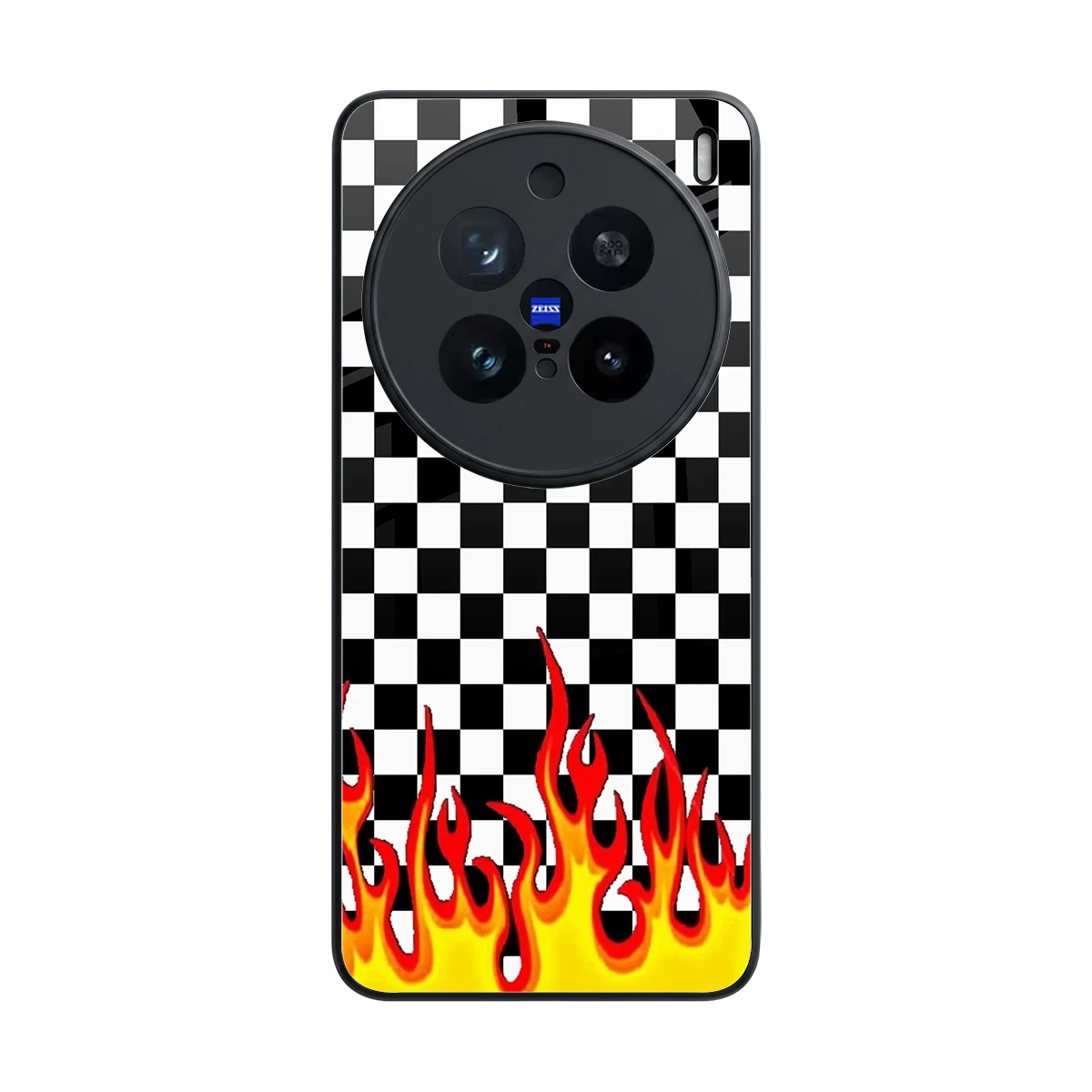 Check Fire back phone cover | glass case for vivo x200 pro