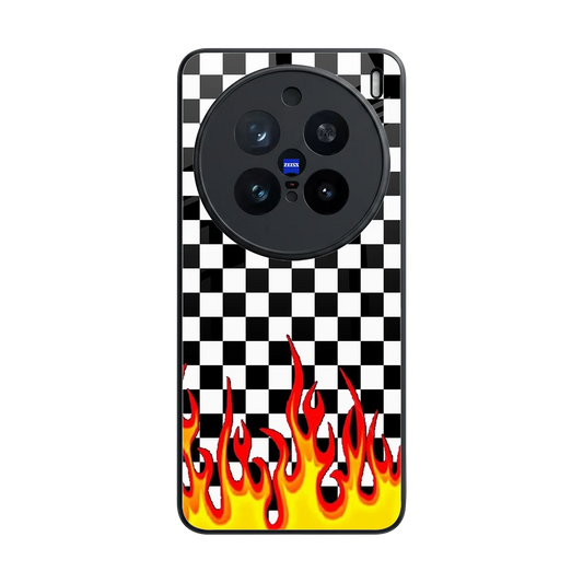 Check Fire back phone cover | glass case for vivo x200 pro