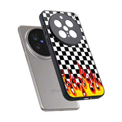 Check Fire sleek vivo x200 pro cover with tempered glass back and TPU edges