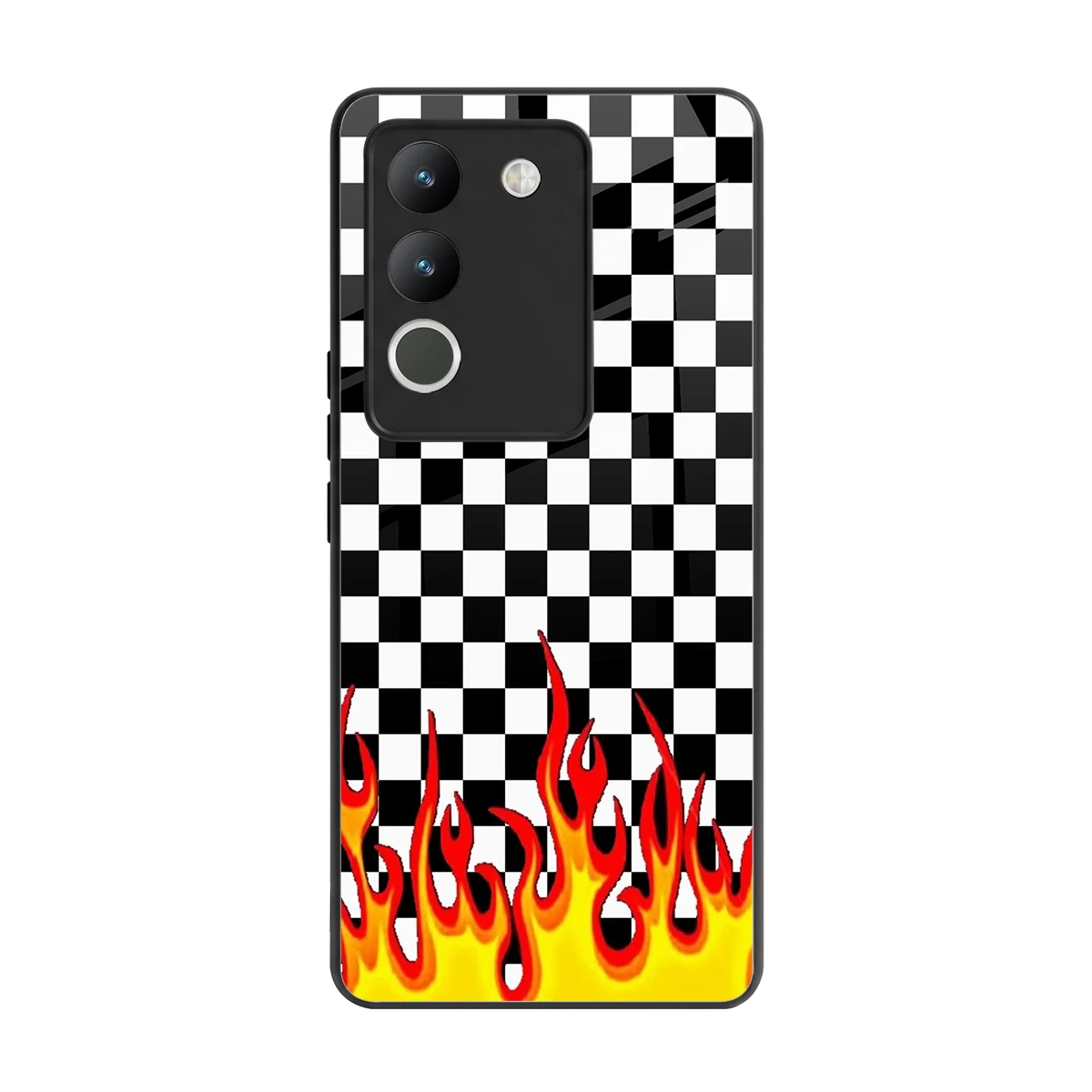 Check Fire back phone cover | glass case for vivo y200 5g