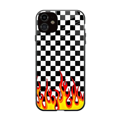 Check Fire back phone cover | glass case for iphone 12