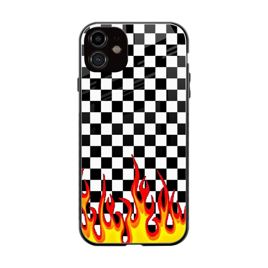 Check Fire back phone cover | glass case for iphone 11