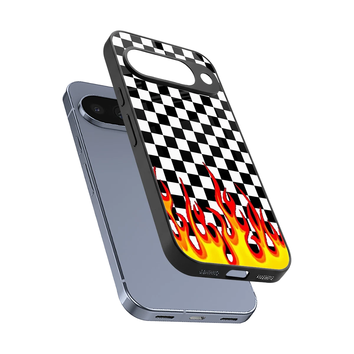 Check Fire sleek google pixel 10 cover with tempered glass back and TPU edges