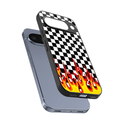 Check Fire sleek google pixel 10 cover with tempered glass back and TPU edges