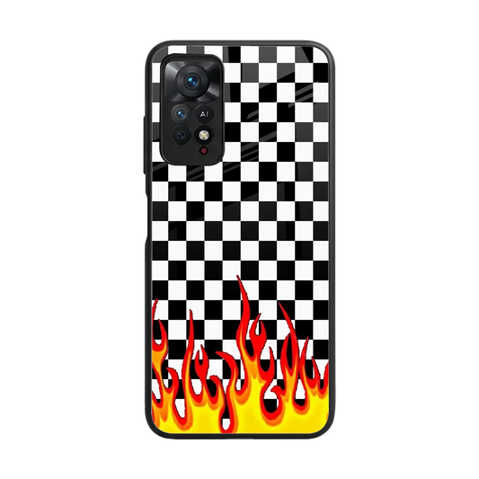 Check Fire back phone cover | glass case for redmi note 11 pro