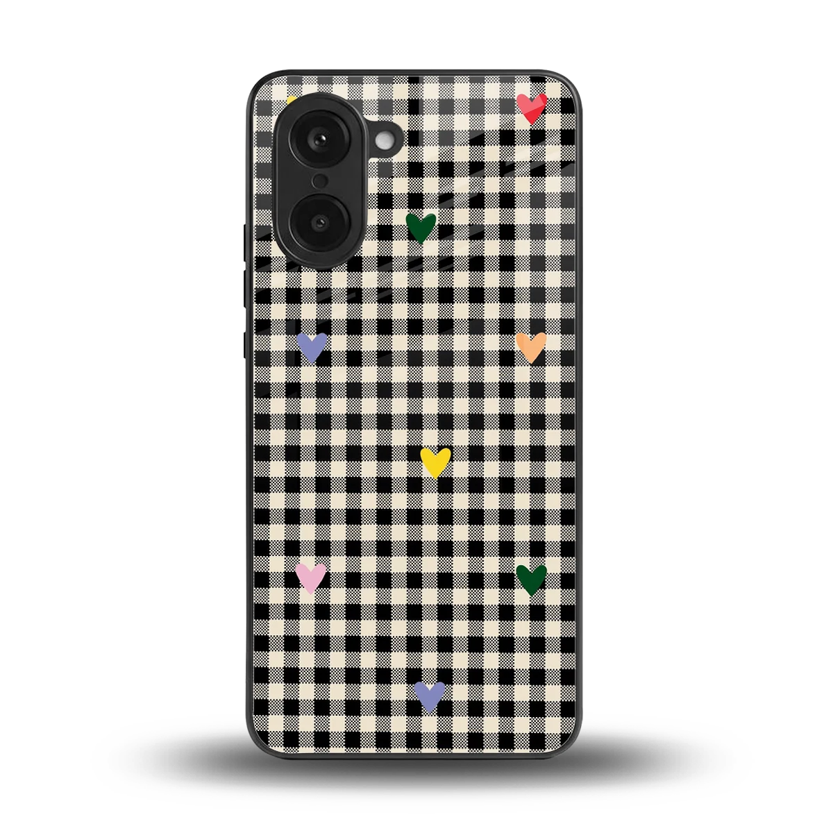 Checkered Love back phone cover | glass case for oneplus nord ce5 5g