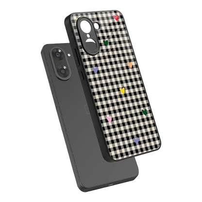 Checkered Love sleek oneplus nord ce5 5g cover with tempered glass back and TPU edges