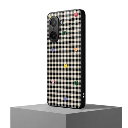 Checkered Love oneplus nord ce5 5g mobile cover | shockproof glass phone case