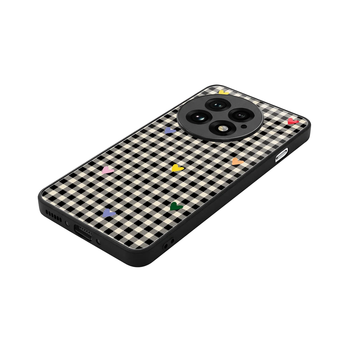 Checkered Love stylish phone case for oneplus 13 | glossy glass and slim fit
