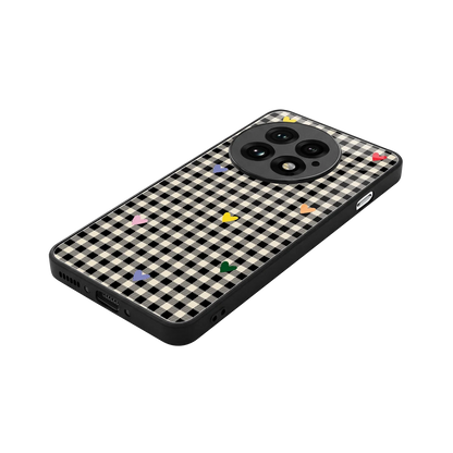 Checkered Love stylish phone case for oneplus 13 | glossy glass and slim fit