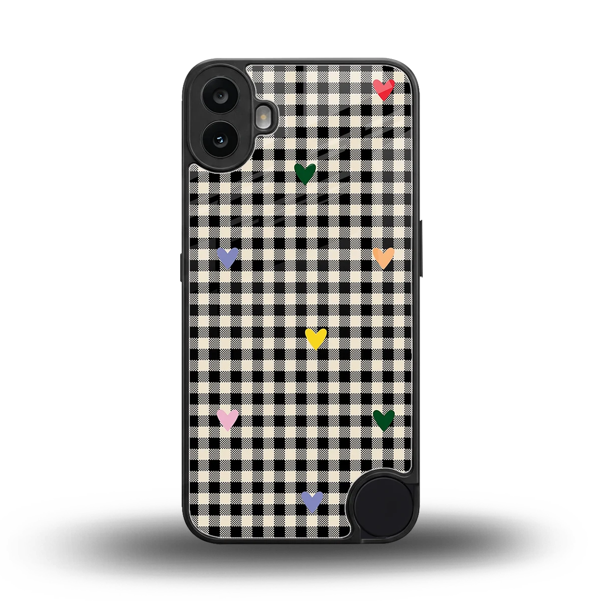 Checkered Love back phone cover | glass case for cmf nothing phone 1