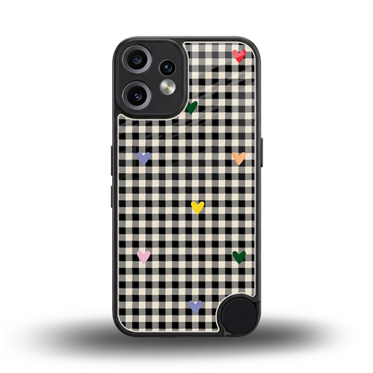 Checkered Love back phone cover | glass case for cmf nothing phone 2 pro