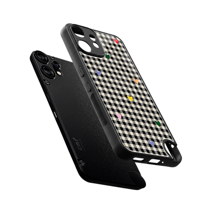 Checkered Love sleek cmf nothing phone 2 pro cover with tempered glass back and TPU edges
