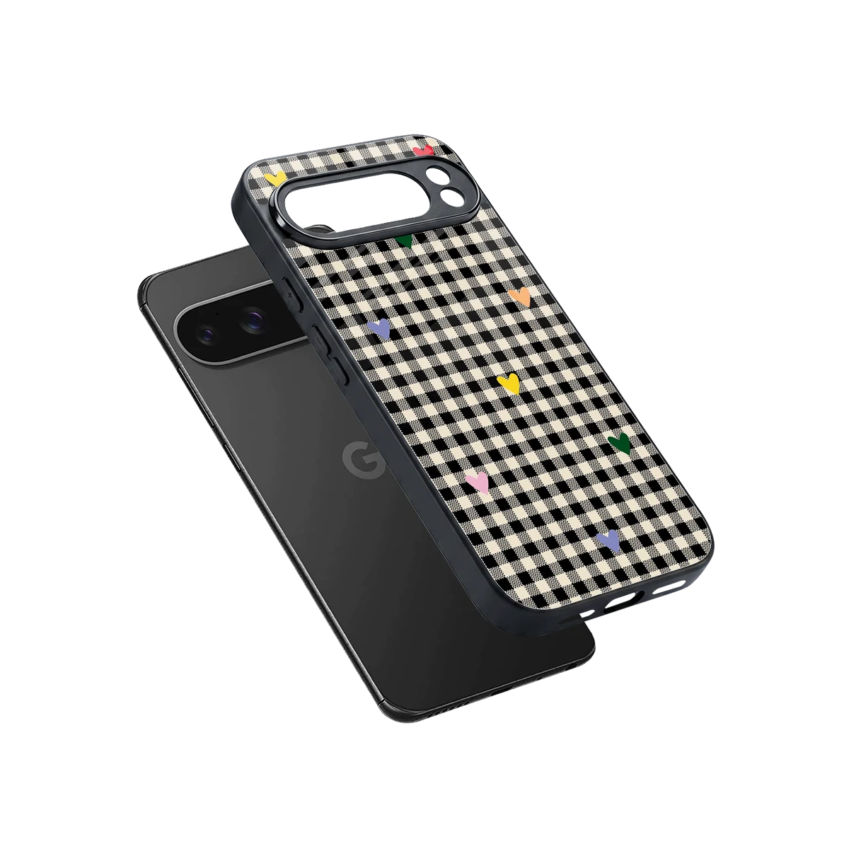 Checkered Love sleek google pixel 10 pro xl cover with tempered glass back and TPU edges