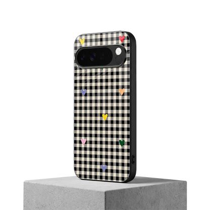 Checkered Love google pixel 10 pro xl mobile cover | shockproof glass phone case