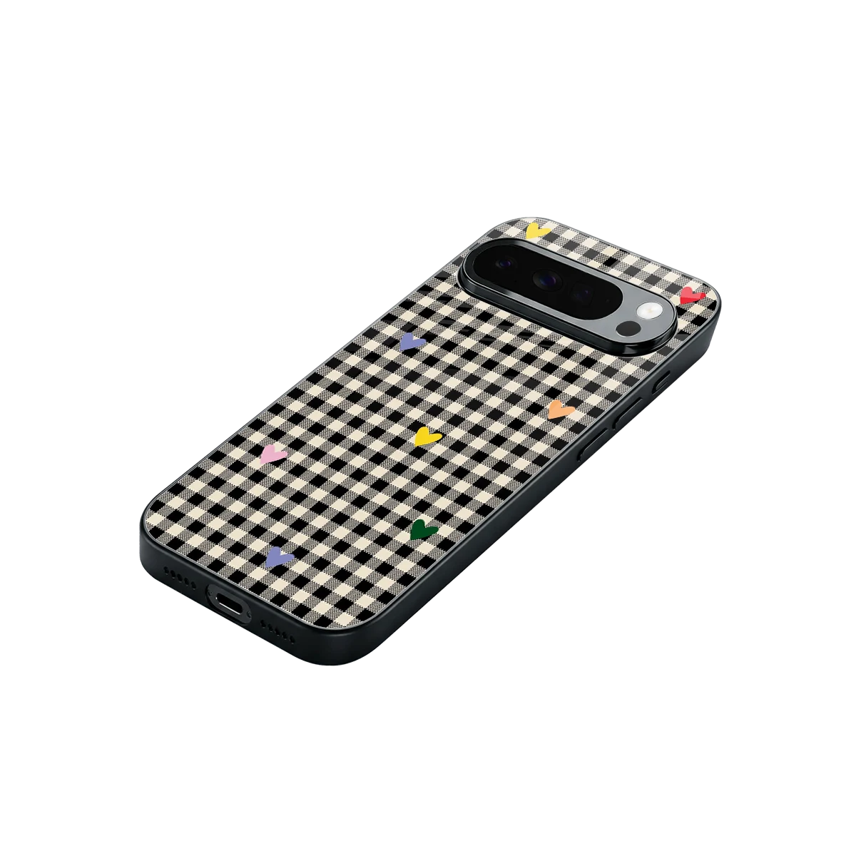 Checkered Love stylish phone case for google pixel 10 pro xl | glossy glass and slim fit