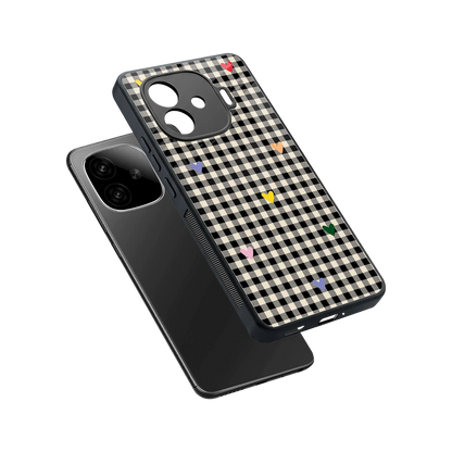 Checkered Love sleek iqoo neo 10r 5g cover with tempered glass back and TPU edges