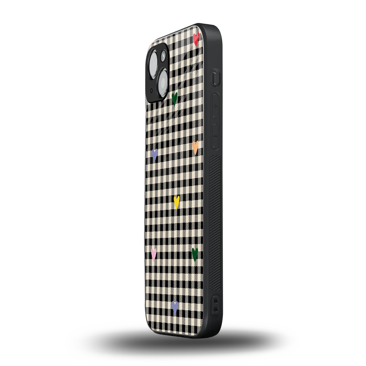 Checkered Love iphone 13 mobile cover | shockproof glass phone case