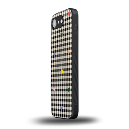 Checkered Love iphone 16e mobile cover | shockproof glass phone case