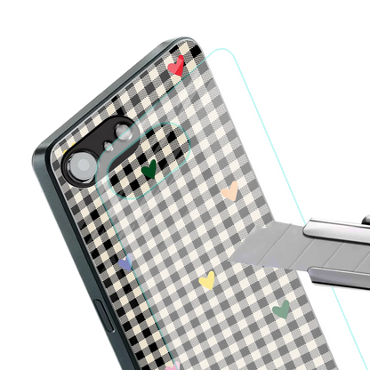 Checkered Love stylish phone case for iphone 16e | glossy glass and slim fit