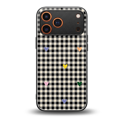 Checkered Love back phone cover | glass case for iphone 17 pro max