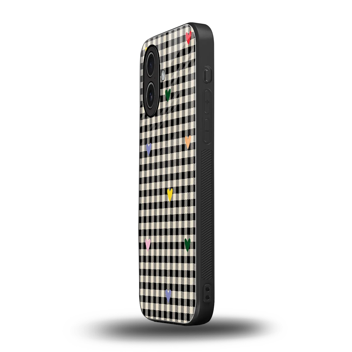 Checkered Love iphone 17 mobile cover | shockproof glass phone case