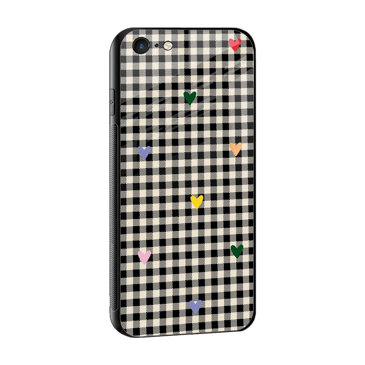 Checkered Love sleek iphone 6 cover with tempered glass back and TPU edges
