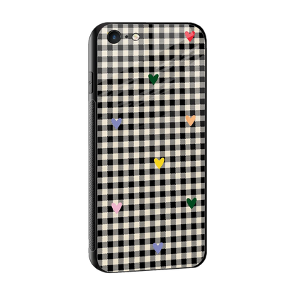 Checkered Love sleek iphone 6s plus cover with tempered glass back and TPU edges
