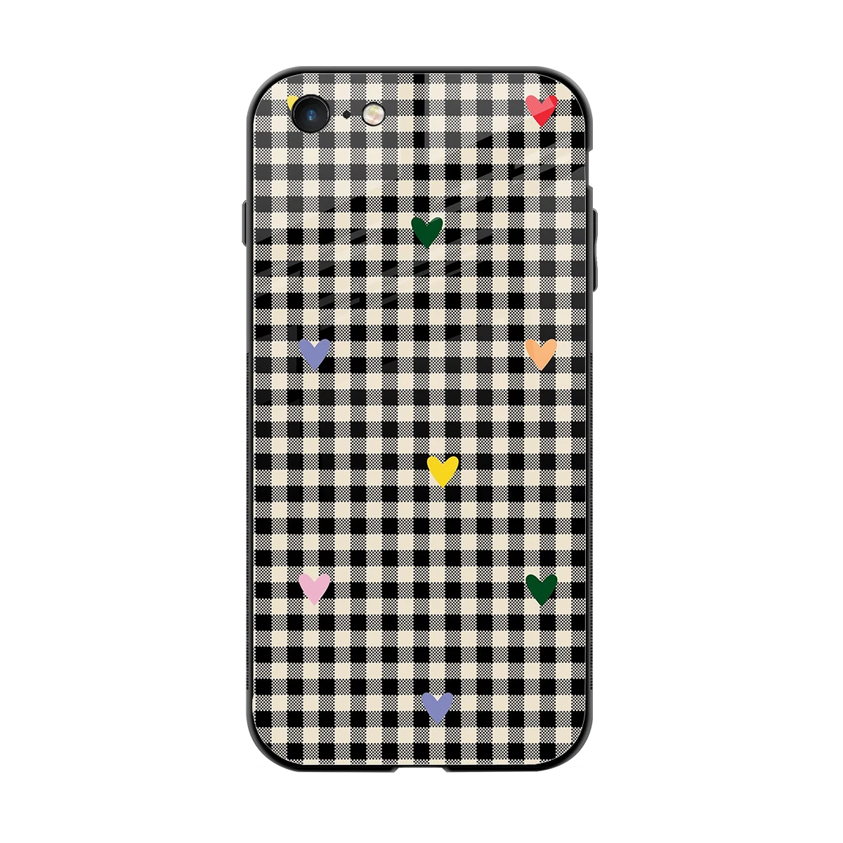 Checkered Love back phone cover | glass case for iphone 6s