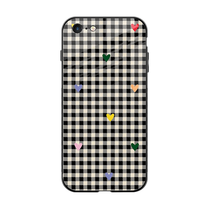 Checkered Love back phone cover | glass case for iphone 6s