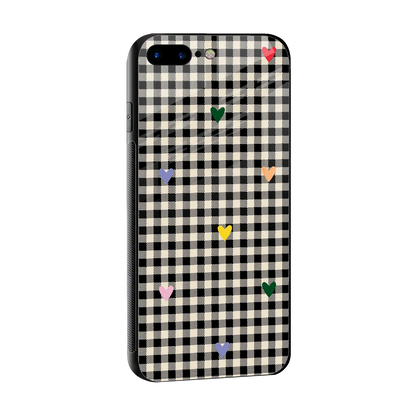 Checkered Love sleek iphone 8 plus cover with tempered glass back and TPU edges