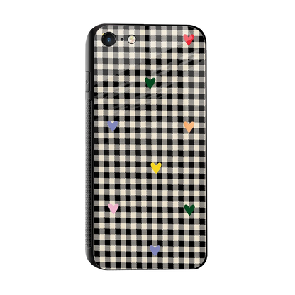 Checkered Love sleek iphone 7 cover with tempered glass back and TPU edges