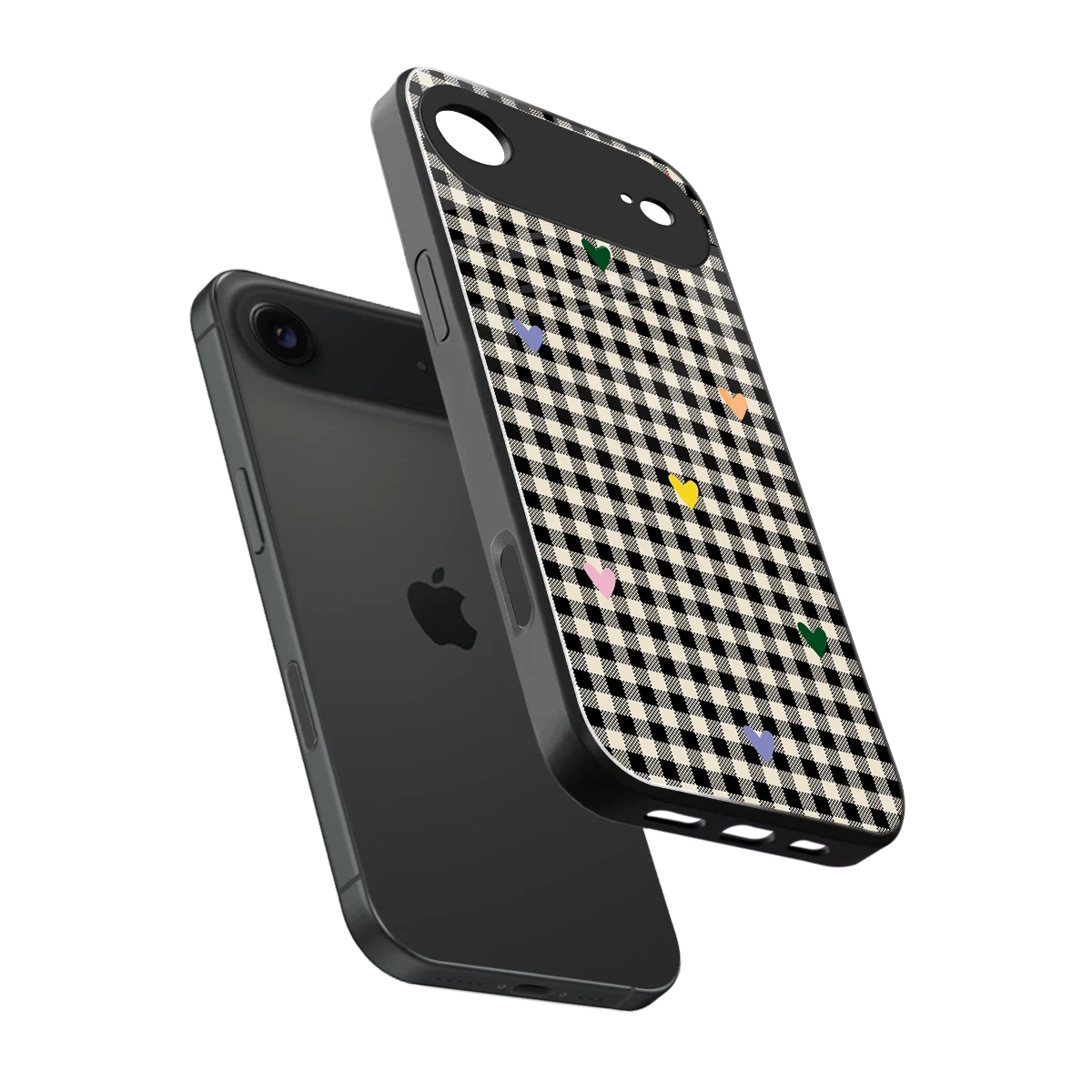 Checkered Love sleek iphone air cover with tempered glass back and TPU edges
