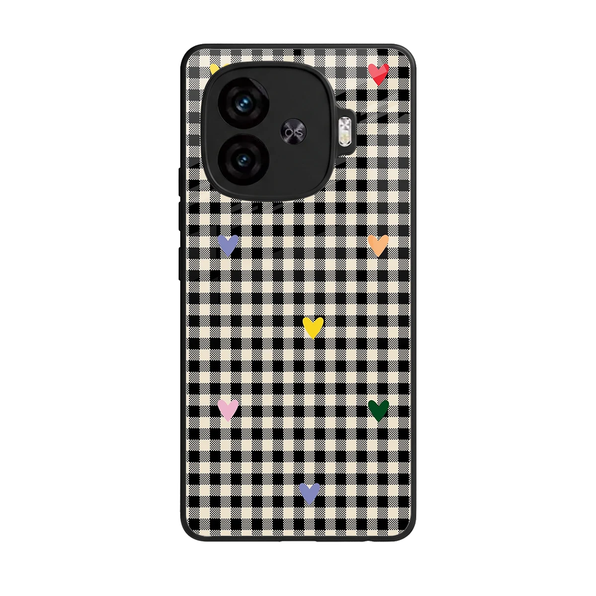 Checkered Love back phone cover | glass case for iqoo neo 10r 5g