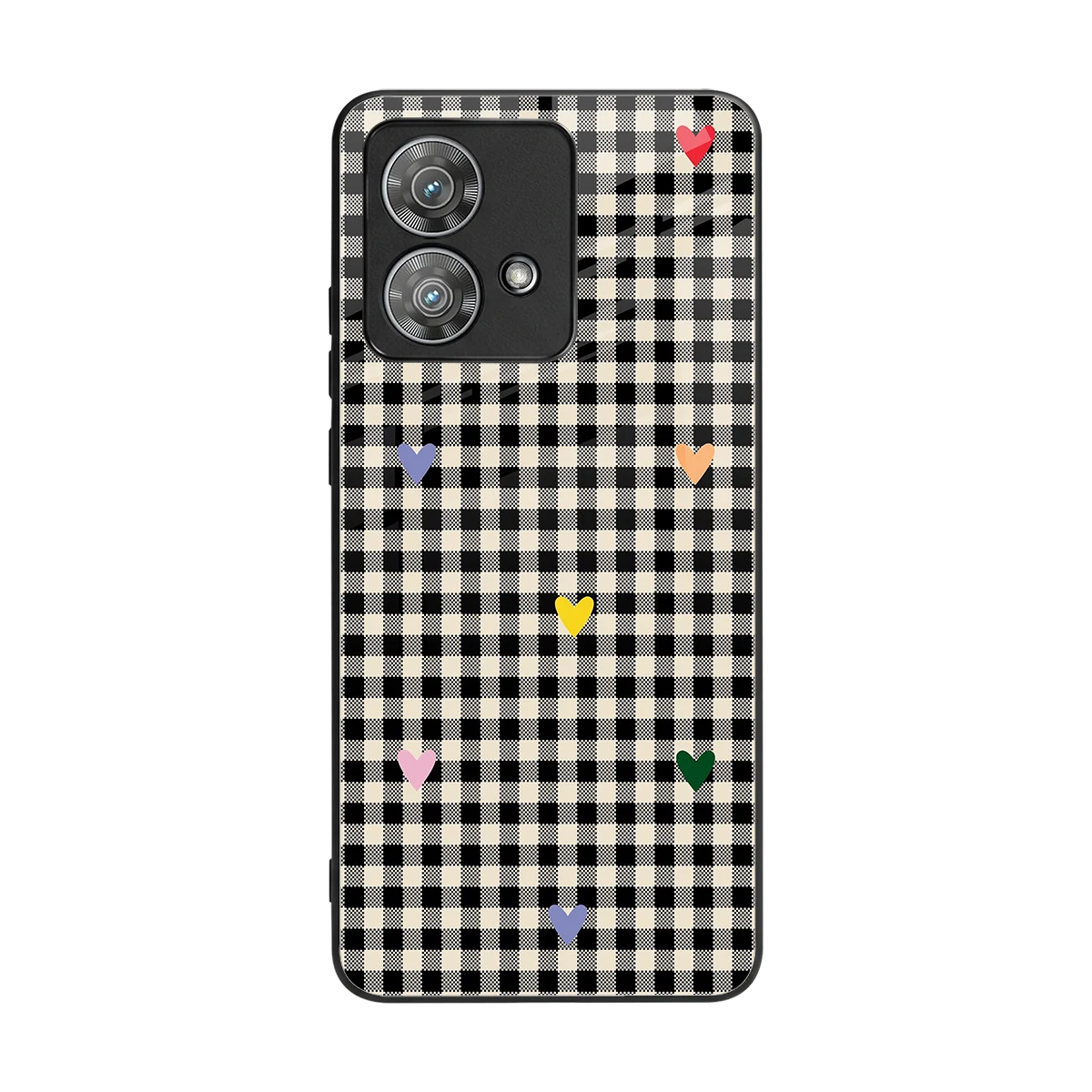 Checkered Love back phone cover | glass case for motorola edge 40 neo 5g