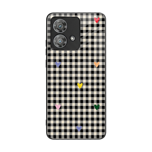 Checkered Love back phone cover | glass case for motorola edge 40 neo 5g